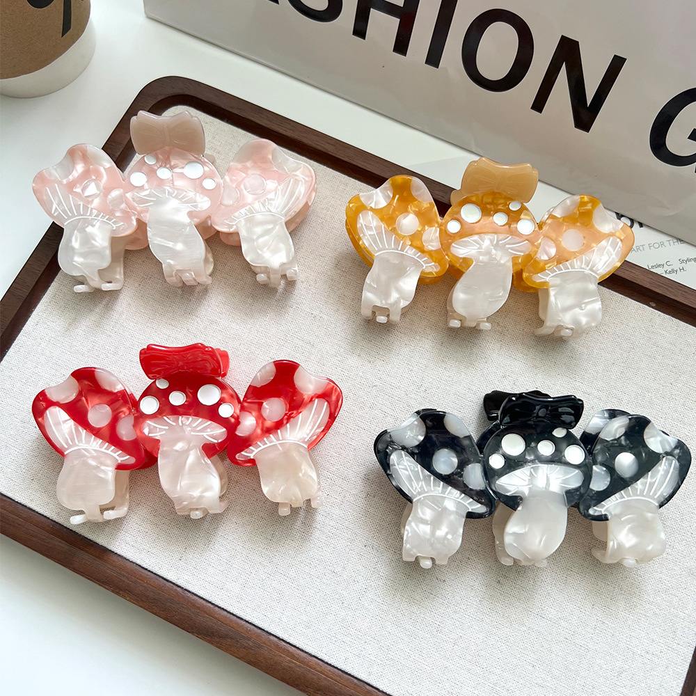 11cm Cendawan berwarna -warni Acetate Hair Claw Clips Accessories Hair for Women Girls