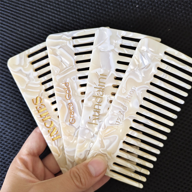 BSCI & GRS Factory Borong Urut Barber Logo Custom Acetate Rambut Sikat dengan Gigi Lebar Untuk Wanita Gadis