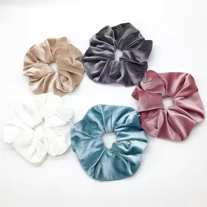 Wanita fesyen saiz besar hitam merah jambu twister rambut jalur rambut ikatan jumbo velvet rambut scrunchies besar
