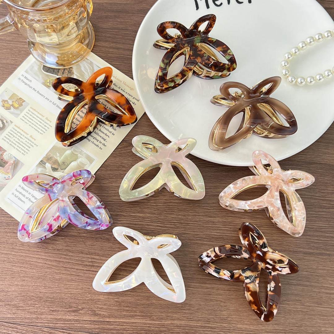 Logo Tersuai Baharu Mini Fesyen 6.5cm Aloi Asetat Butterfly Girls Klip Cakar Rambut Perkahwinan Sweet untuk Aksesori Rambut Wanita