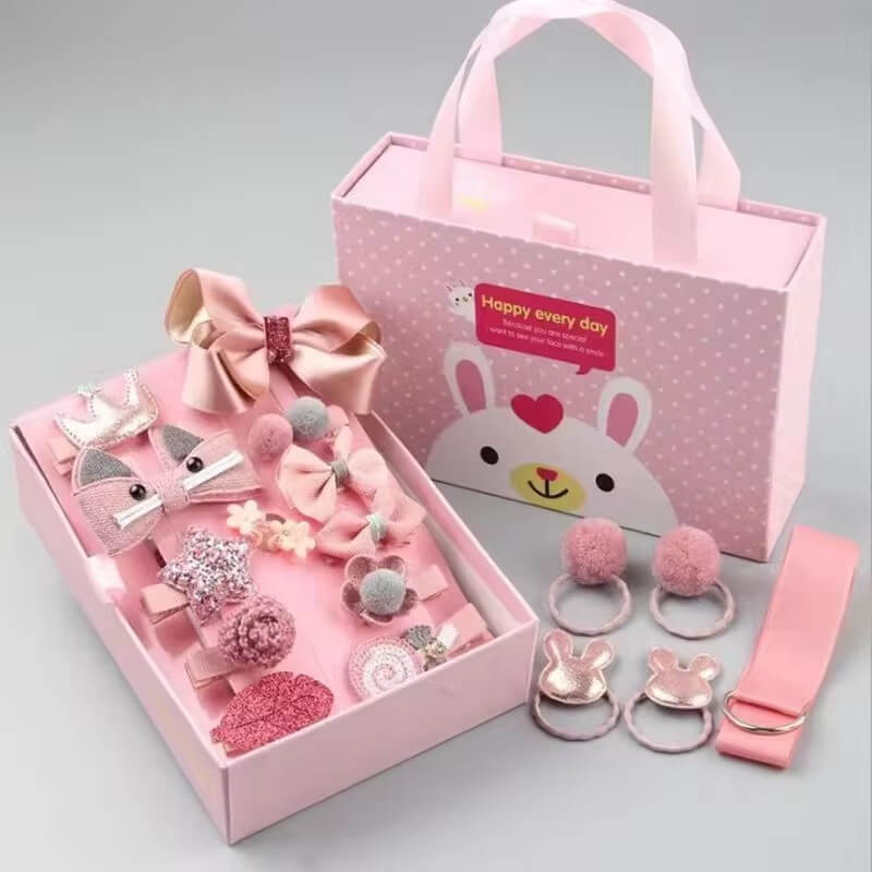 Klip Rambut Princess Kids 18 Pcs Set Dengan Kotak Hadiah